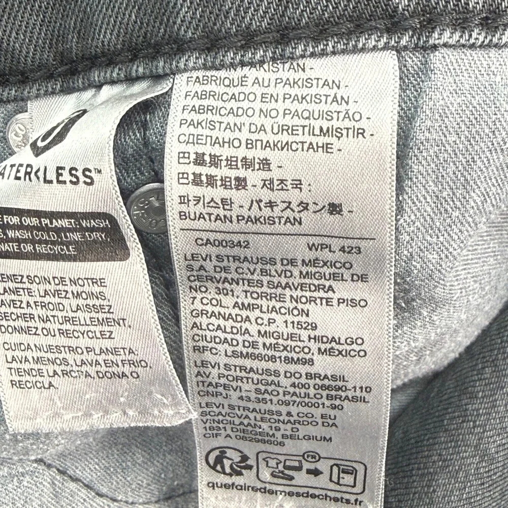 Levi's 512 Slim Taper Jeans Mens 34x32 Gray Charcoal Stretch Denim Pants‎